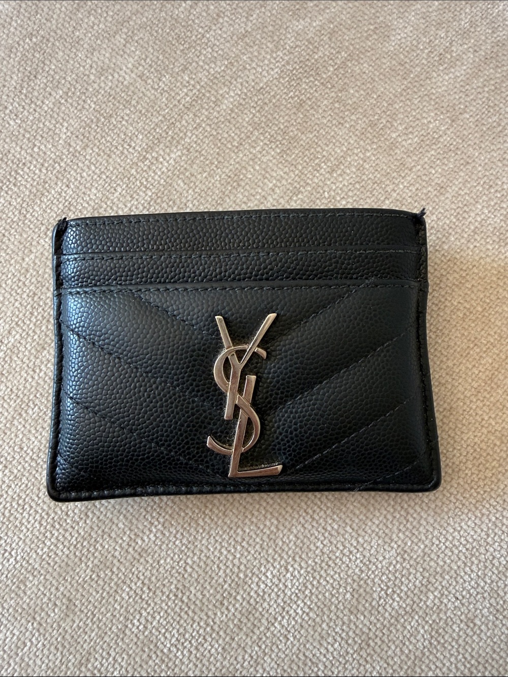 Saint Laurent Monogramme quilted textured-leather cardholder